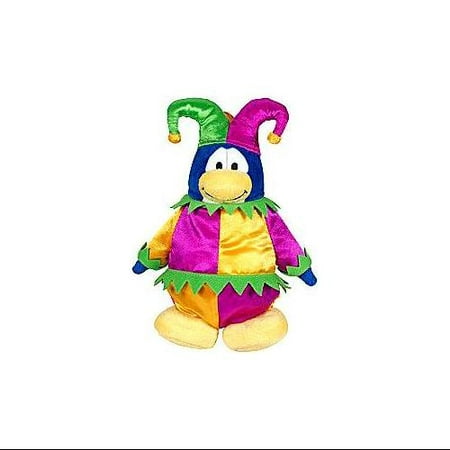disney club penguin 6.5 inch series 3 plush figure court jester (includes coin with