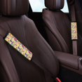 thumbnail image 3 of Chririnla Floral Patch Car Seat Belt Pads Stylish Accessory Seat Belt Shoulder Pad Magic Tape Universal Compatible with Auto Vans, 3 of 8