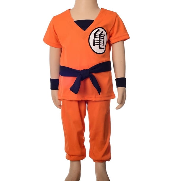 Lito Angels Conjunto de ropa de disfraz de anime para niños pequeños, talla 2T a 3T, color naranja (número de etiqueta 05)