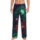 thumbnail image 1 of Fotbe Red And Green Carnation Pantalones de Pijama para Hombre, Pantalones de Dormir, Pantalones de Casa con Cintura Ajustable y Bolsillos-3X-Large, 1 of 6