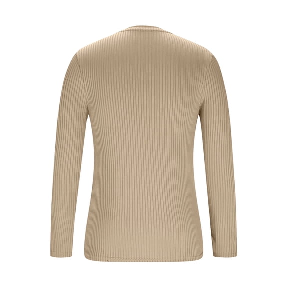Long Sleeve Shirts for Men, Mens Spring Crewneck Shirt Long Sleeve Anti-Wrinkle Casual Muscle T Shirts Workout Slim Fitted Striped Tops Clothes
