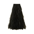 thumbnail image 3 of Women's Summer Waisted Fairy Ruffle Skirt Mid To Long Wavy Mesh Half Skirt Rhinestone Skirt Split Skirts for Women Long Pencil Skirts for Women Womens Midi Skirts Metallic Skirts for Women Swimsuit, 3 of 3
