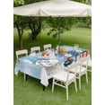 thumbnail image 3 of Outdoor Tablecloth with Umbrella Hole and Zipper, Blue Christmas Rectangle Table Cloth 54x80 Inch Waterproof Tablecloth, Gnomes Xmas Tree Snowflake Winter Gifts Picnic Table Cover for Patio Camping, 3 of 7