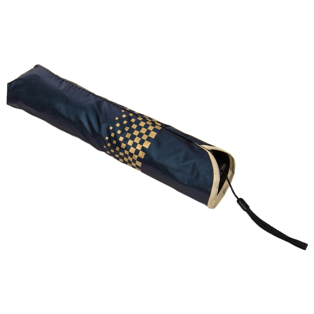 Checkered Lightweight Compact Travel Sized Windproof Nylon Umbrella With Easy Open Button