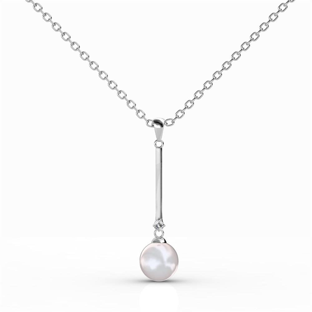 Cate & Chloe Tatum 18k White Gold Plated Jewelry Set with Pearl and Swarovski Crystals for Women