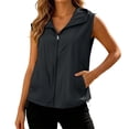thumbnail image 2 of Lightweight Vest Jackets for Women Summer Sleeveless Zip Up Hooded Outerwear with Pockets Breathable Travel Hiking Vest, 2 of 9