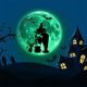 thumbnail image 1 of Txlixc poste de pared de luz nocturna de Halloween, decoración de luz nocturna de murciélago de bruja de luna 3D Txlixc  moda, 1 of 5