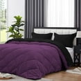 thumbnail image 4 of DNG Creations 3 Piece Reversible Diamond Pattern Comforter Solid - 100% Egyptian Cotton, 800 TC ( Full/ Queen - Size ) All-Season 550 GSM ( Plum/Black Colour ), 4 of 7