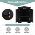 thumbnail image 5 of Triangle Bathroom Storage Cabinet, Wooden Corner Freestanding Floor Cabinet Cupboard with 2 Door and Adjustable Shelves, Multifunctional Buffet Sideboard Console Table for Living Room Bedroom, Black, 5 of 7