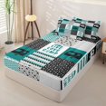 thumbnail image 2 of Erosebridal Adventure Camp Print Zipper Twin Comforter Sets with Fitted Sheet and 2 Pillowcases,Patchwork Geometric Plaid Zipper Bedding Set For Boys,Reversible,4 Pieces, 2 of 7