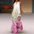 thumbnail image 1 of ICHUANYI Clearance Women's Summer Fashion Printed V-Neck Sleeveless Pullover Pocket Dress(Red, XL) ICHUANYI WER2023081017286, 1 of 5