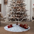 thumbnail image 4 of Sikiie Gray White Floral Nativity Christmas Tree Skirt, Jesus Christian Winter Holiday Tree Mat Decoration(30-48IN)30", 4 of 6