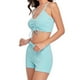 thumbnail image 1 of Eigraketly Traje de baño de mujer con cordón atado inalámbrico acolchado conjunto de deportes de baño vacaciones de verano poliéster Nylon traje de Traje de baño Azul verde XXL Eigraketly OD021111-25, 1 of 6