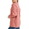 thumbnail image 2 of chouyatou Women's Vintage Spread Collar Waffle Knit Button Down Sweatshirt Over-Shirt Shacket Jacket, 2 of 6