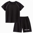 thumbnail image 2 of TOWED22 2Pcs Newborn Baby Boy Outfits National Parks Bear Short Sleeve T-Shirt Tops Shorts Pants Set Toddler Summer Clothes(Black,6-7 Y), 2 of 4