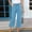 Blue, variant on JJHGVB Cotton Linen Capris for Women Womens Linen Shorts Long Shorts Linen Bermuda Shorts for Women Beach Cropped Trousers Wide Leg Capri Women Linen Shorts Cotton Linen Pants Below the Knee Beige L