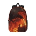 thumbnail image 1 of Lukts Fiery Dragons Castle Attack Pattern 15 Inch Student Backpack, Waterproof Laptop Backpack with Adjustable Shoulder Straps, Lightweight Travel, Campus Backpack, Unisex, 1 of 6