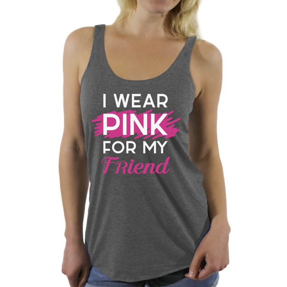 Awkward Styles Breast Cancer T-Shirt I Wear Pink For My Friend Racerback Tank Tops