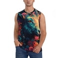 thumbnail image 1 of Fotbe Colorful Flower Goat Men's Camiseta sin Mangas Estampada para Hombres, Playera Casual para Gimnasio, Entrenamiento, Playa-XX-Large, 1 of 7