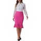 thumbnail image 2 of Falda de encaje de cola de sirena vintage elegante para mujer INSPIRE CHIC, falda ajustada de oficina en color rosa caliente XS, 2 of 6