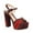 Red Multi, variant on XYD Women Open Round Toe Ankle Strap Sandals Platform Block Chunky High Heels Cocktail Party Dressy Shoes Size 7 Black
