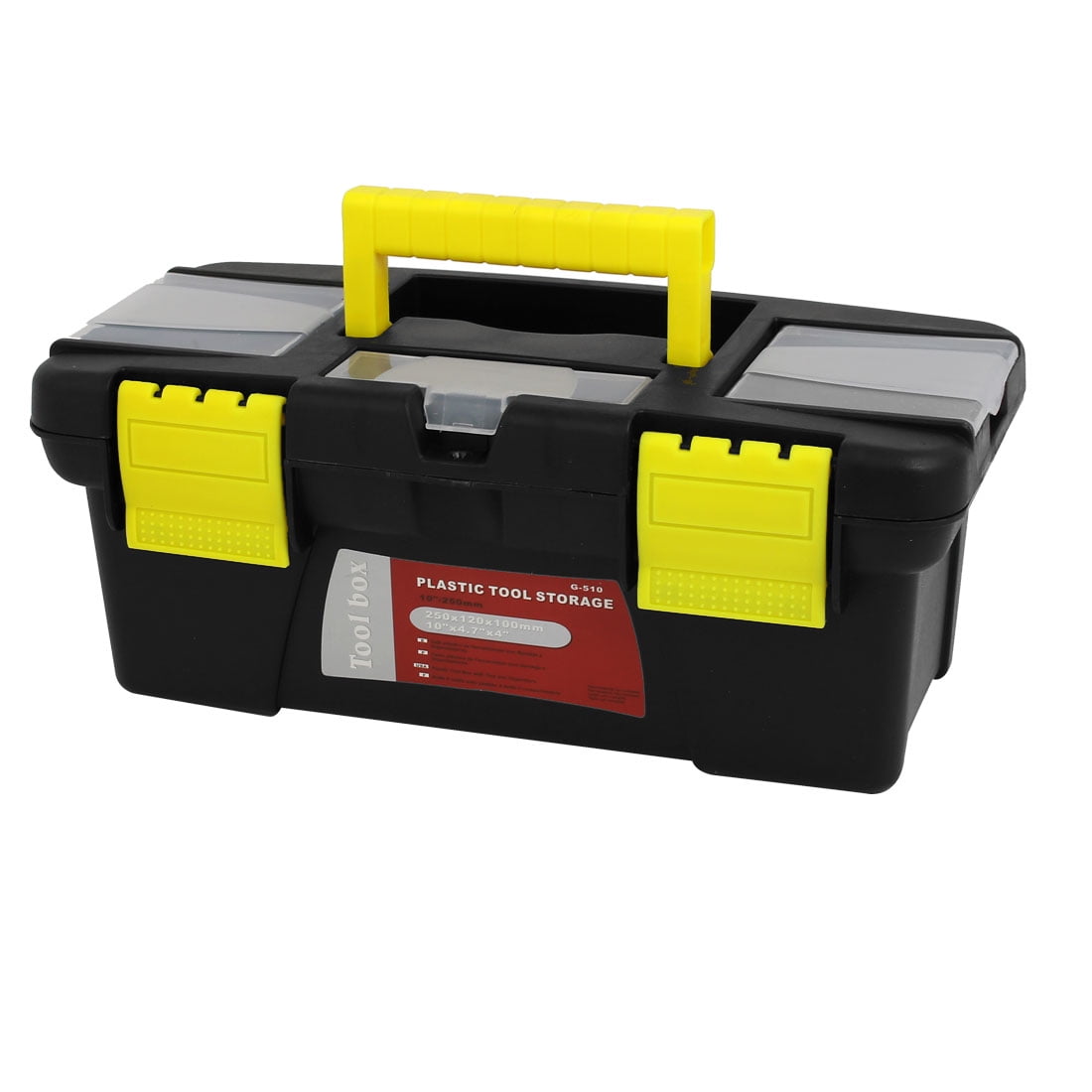 Hard Plastic Multipurpose 2 Layers Black Yellow Tool Box Container