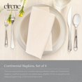 thumbnail image 2 of Elrene Home Fashions Continental Solid Texture - Servilletas De Comedor De Tela Resistente Al Agua Y A Las Manchas, Juego De 4, 17 X 17 Pulgadas, Color Marfil, 2 of 5