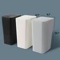 thumbnail image 4 of 3 Pack Slim Plastic Trash Can, 2.6 Gallon Garbage Can with Press Top Lid, 10L Modern Waste Basket for Bathroom, Black White Gray, 4 of 5