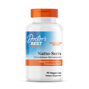 Doctor's Best Natto-Serra, Non-GMO, Vegan, Gluten Free, 90 Veggie Caps