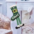 thumbnail image 6 of 2023 Christmas Stocking Christmas Tree Hanging Decor Multipurpose Holiday Cute Reusable Christmas Socks Ornament Xmas Pendant Black Green Plaid, 6 of 9
