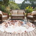 thumbnail image 4 of Brown Eucalyptus Fall Large Round Rug 8 FT, Non Slip Living Room Area Carpet, Botanical Weeping Leaves Pastoral Washable Soft Circle Rug Non-Shedding Floor Carpet for Bedroom Office Dining Room, 4 of 9