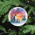 thumbnail image 5 of Ceramics Ornaments Penguin Decoration Ornament Keepsake Penguins And Pine Trees Xmas Tree Decorations Flat Circle Ceramic Ornament for Woman Friend Birthday, 5 of 5