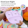 thumbnail image 2 of Re-Play Toddler Plates with Dividers - Deep-Walled 3 Compartments Divided Plates for Kids - Dishwasher & Microwave Safe - Made in USA - Set of 4 - Pixel Blush, 2 of 10