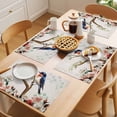 thumbnail image 5 of Vintage Animal Placemats Set&nbsp;of&nbsp;6 Summer Spring Branch Blue Bird Floral Heat Insulation Washable Place Mats, Rustic Non-Slip Table Mats for Dining Table Party Kitchen Decor,13x19 Inch, 5 of 9