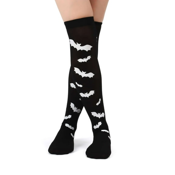 LAVA Halloween Over The Knee Socks - 4 Spooky Patterns, Stretchy Costume Stockings