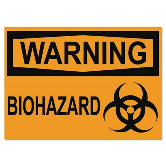 U. S. Stamp & Sign USS5498 10 x 14 Po Avertissement Biohazard Panneaux de Sécurité Osha&44; Orange & Noir