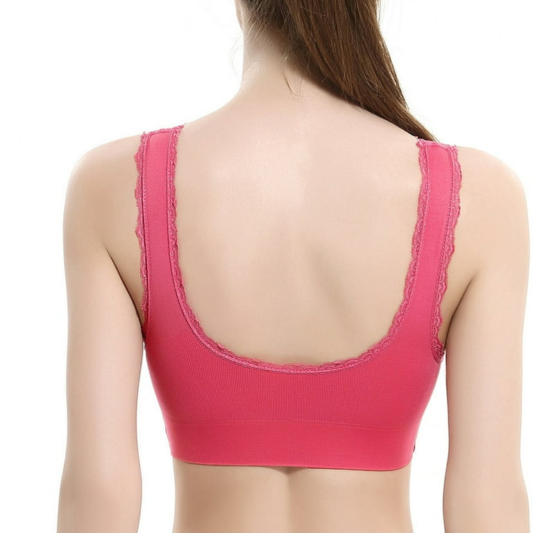 Umfun Women's BraFull Coverage Lace Mesh Lifting Lace Bra for Heavy Breast  Flex Back Underwear Watermelon Red 36/80B