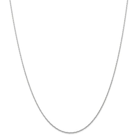 14K White Gold Carded Cable Rope Chain Necklace, 20"
