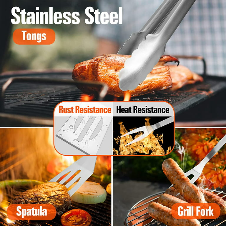 22PCS Camping BBQ Grill Accessories Stainless Steel BBQ Tools