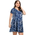 thumbnail image 6 of VEPKUL Womens Plus Size Dresses with Pockets Casual Short Sleeve Dress Loose A Line Flowy Swing Flower17_3X, 6 of 9