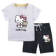 thumbnail image 2 of Hello Kitty nueva ropa para niños, Tops de algodón para niñas, pantalones cortos, traje de dos piezas, pantalones casuales de cinco puntos para niños + conjunto de Camiseta de cuello redondo, 2 of 4