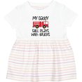 thumbnail image 3 of Inktastic Firefighter Daddy Plays with Trucks Girls Baby Dress, 3 of 5