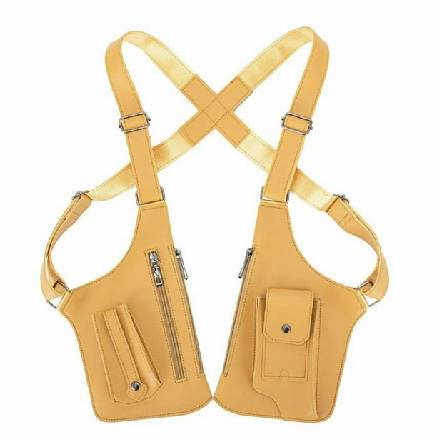 Cartera antirrobo de cuero con doble bandolera | Correa oculta bajo el brazo para hombre y mujer | 27,5 x 15,5 cm, con compartimentos para tarjetas y efectivo | Accesorio anticarteristas para