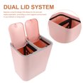 thumbnail image 3 of OUNONA Bac de Recyclage pour Usage Domestique Plastique Rose à Double Compartiment 1 Pcs, 3 of 8