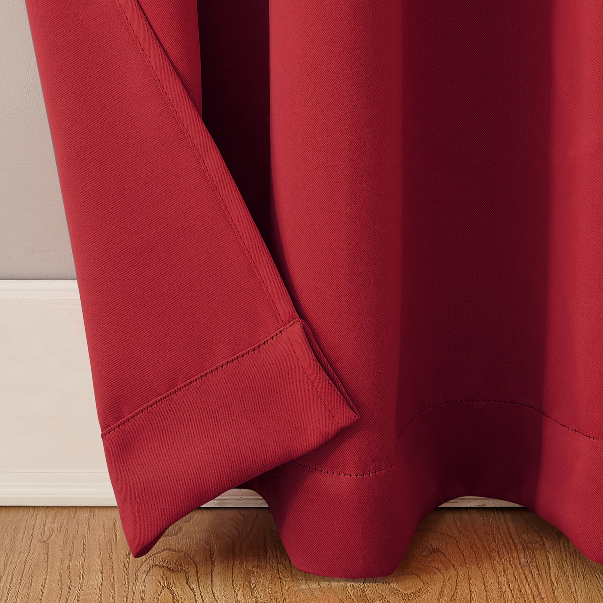 Mainstays Blackout Grommet Single Curtain Panel, 1 Panel, Red, 40"W x 95"L