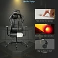 thumbnail image 6 of Lacoo Gaming Chair in Home Office PU Leather Reclining Gaming Chair Adjustable Adjustable Headrest and Lumbar Pillow, Black, 6 of 7