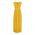 thumbnail image 4 of EYNMVR Women's Summer Dresses 2026 Short Sleeve Maxi Dress Casual V Neck Flowy Sundress with Pockets, 4 of 5