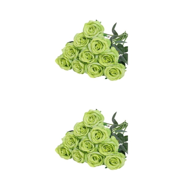 Flores Artificiales Bewildely 10 UNIDS Flor de Seda Arreglo de Ramo de Rosas
