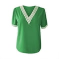 thumbnail image 4 of Cathalem Womens Tops Summer Double Lined Slim Fit T Shirts Basic Tee Smoke Cloud Pro Collection,Green S, 4 of 5