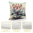 thumbnail image 4 of JEUXUS Short Plush Pillowcase Lotus Stylized Boho Art Design Colorful Print for Home Decor White, 4 of 5